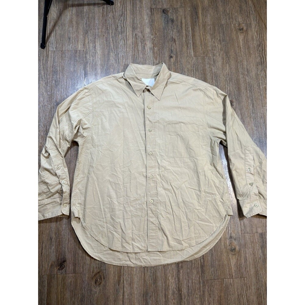 Citizens of Humanity Kayla Tan Button Up Shirt Womens L Long Sleeve Oversized